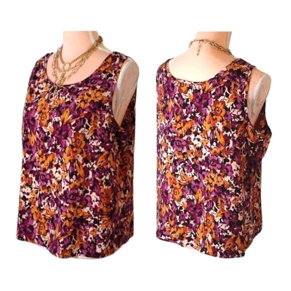 VTG 2 Piece Fall Printed Cottagecore Sleeveless Blouse and Jacket Set Large P - Picture 11 of 15